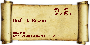Deák Ruben névjegykártya